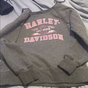 Harley-Davidson Gray and Pink Logo Sweatshirt